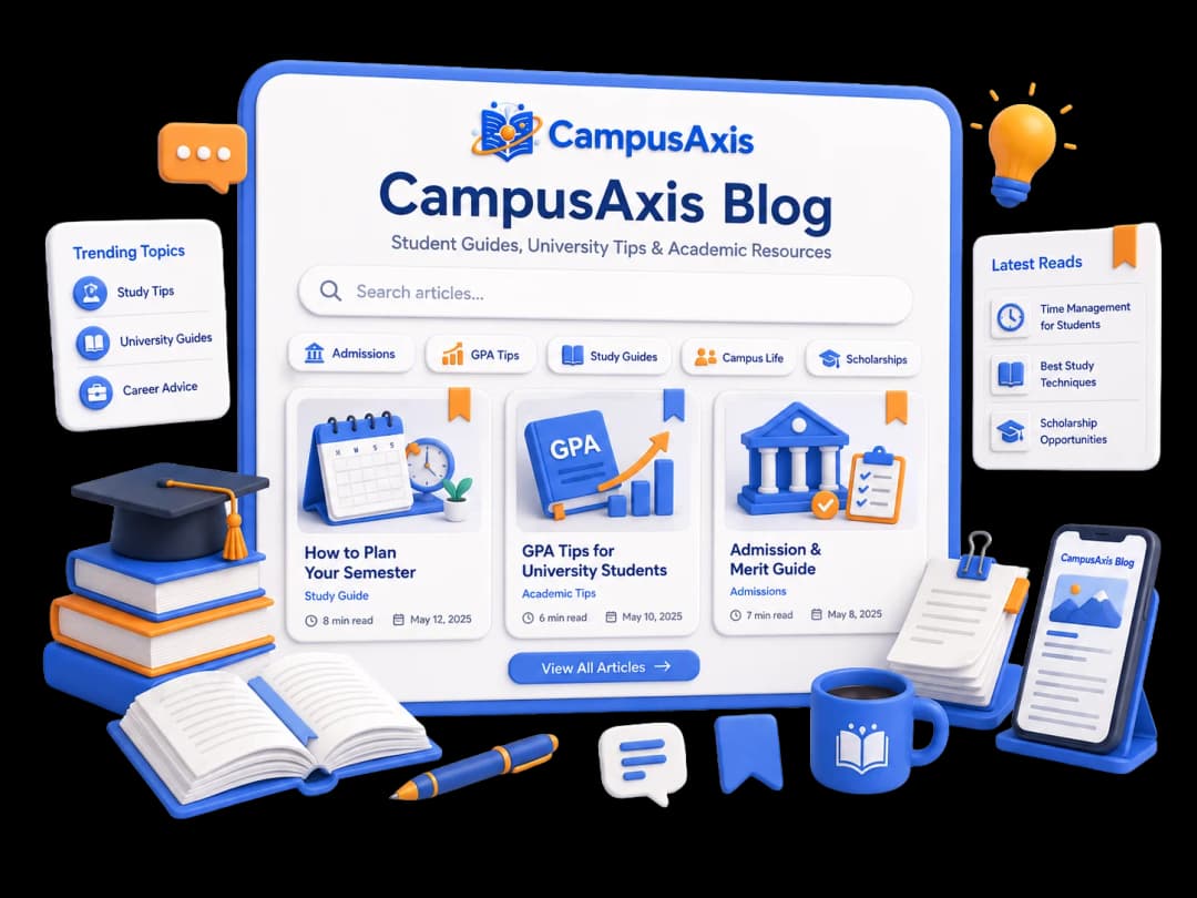 CampusAxis blog with student guides and university tips