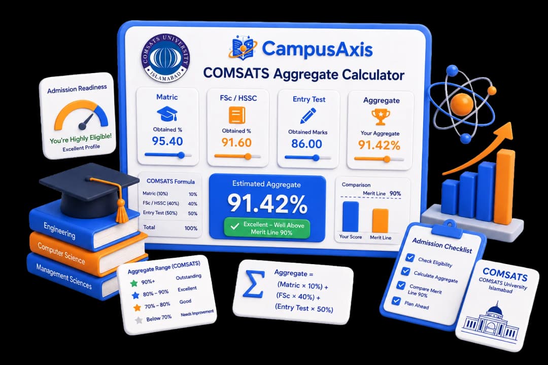 CUI / COMSATS merit calculator illustration