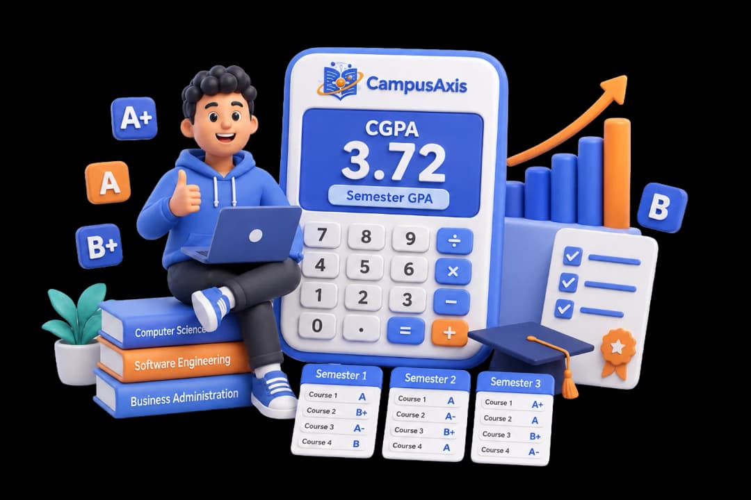 Cumulative GPA calculator with semester tracking illustration