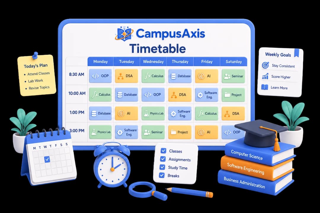 University class timetable schedule planner illustration