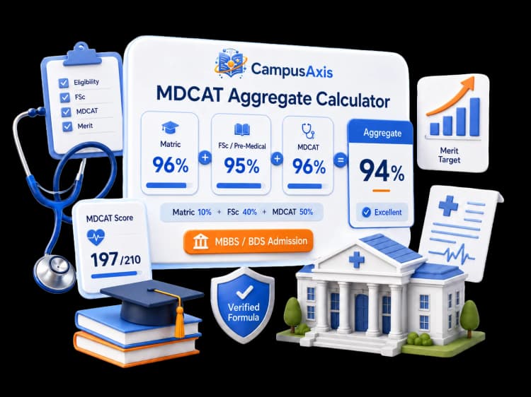 MDCAT Aggregate Calculator — calculate your MBBS/BDS admission aggregate
