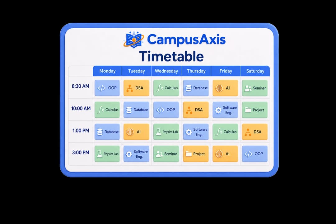 University class timetable schedule planner illustration